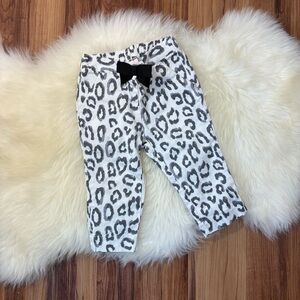 Janie and Jack White Leopard Print Pants • Size 6/12M